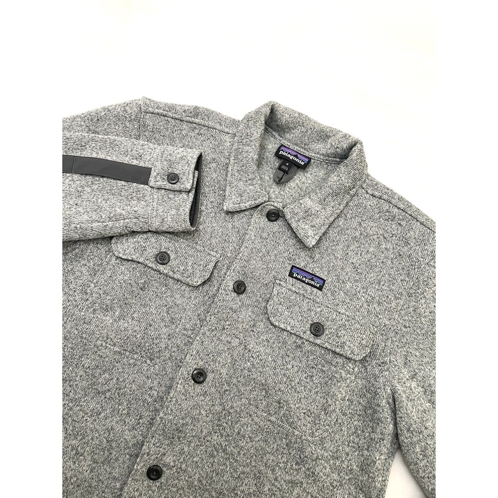 Patagonia Better Sweater Shirt Jacket Medium Gray Shacket Gorpcore Fleece Lined - Picture 2 of 9
